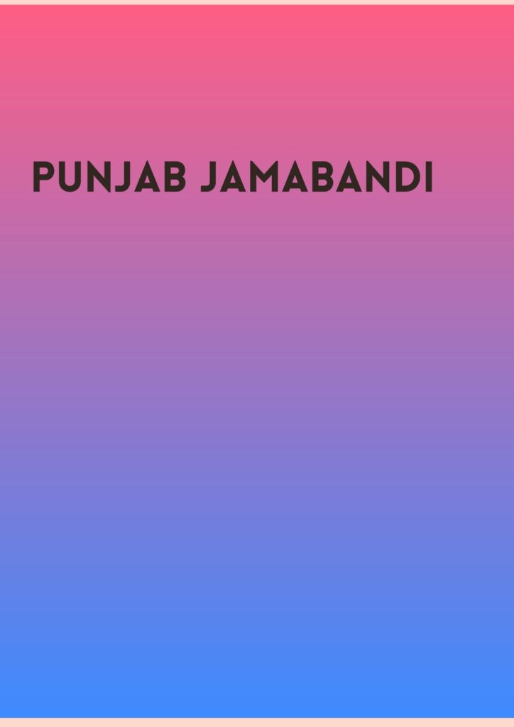 Punjab jamabandi