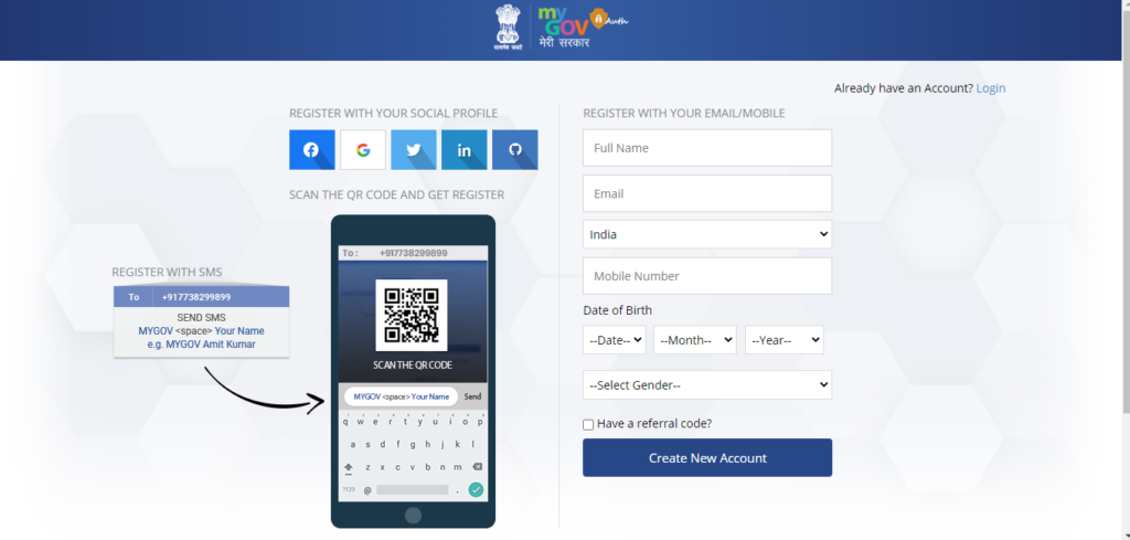 Procedure to login to Self-Reliant India Campaign Portal