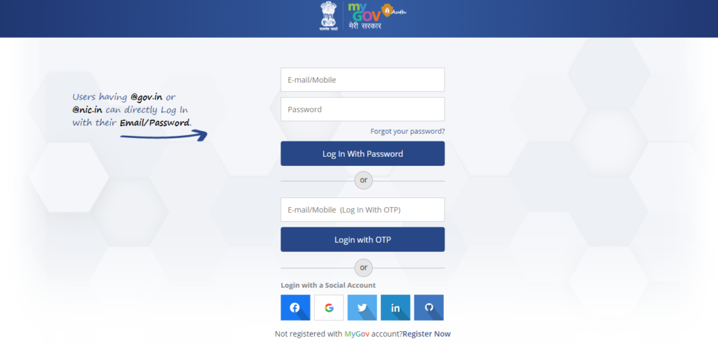 Procedure to login to Self-Reliant India Campaign Portal