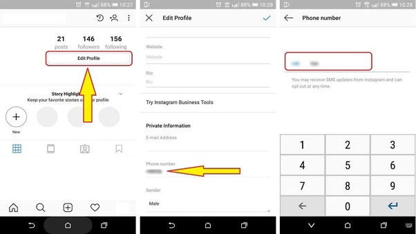 How to change Instagram Phone Number